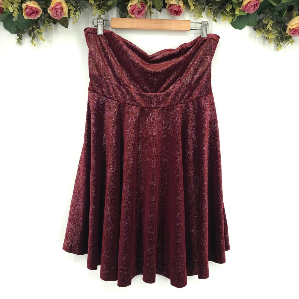 Free People Shattered Velvet Shine Strapless Mini Dress Size Large NWT